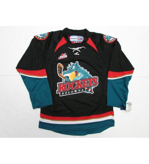 Custom WHL Kelowna Rockets 09 Pres Premier Road Hockey Jersey Black